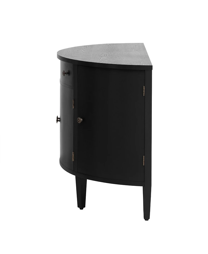 Streamdale Curved Wood Storage Cabinet with Adjustable Shelves