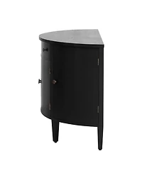 Streamdale Curved Wood Storage Cabinet with Adjustable Shelves