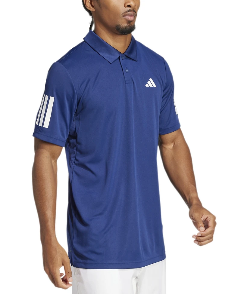 adidas Men's 3-Stripes Short Sleeve Performance Club Tennis Polo Shirt