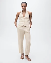 Mango Women's Linen Suit Vest