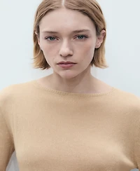 Mango Women's Linen Blend Boat Neck Sweater