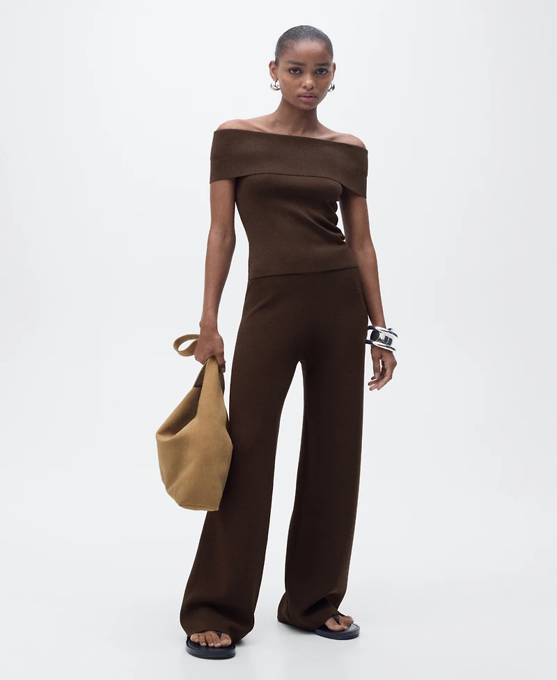 Mango Women's Straight Knitted Pants