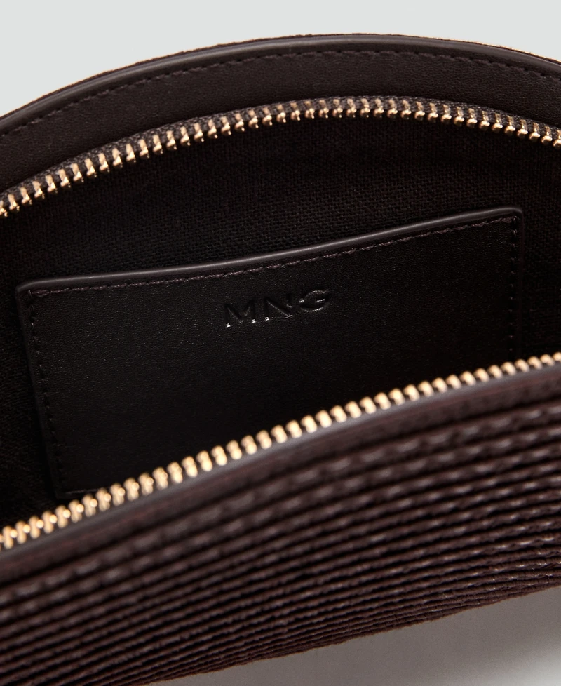 Mango Women's Natural Fiber Zipper Toiletry Bag