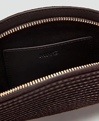 Mango Women's Natural Fiber Zipper Toiletry Bag