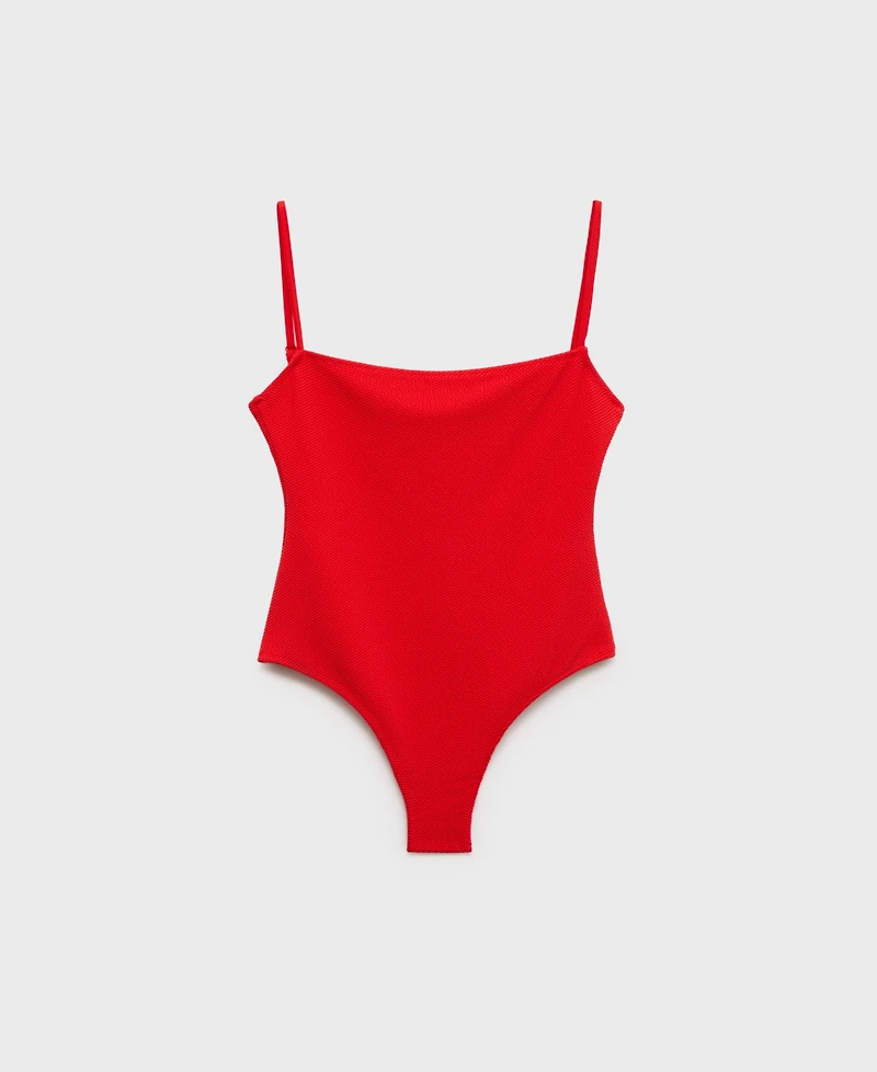 Mango Women's Ribbed Strap Swimsuit