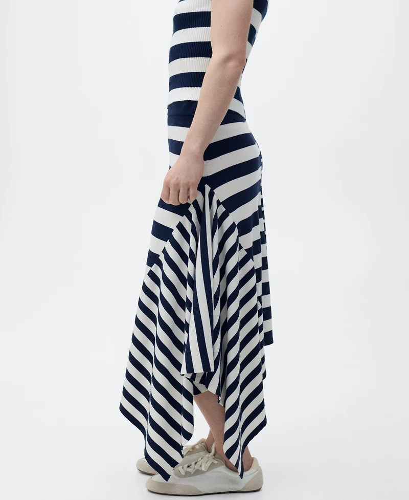 Mango Women's Asymmetrical Striped Knit Skirts