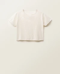 Mango Women's Short-Sleeved Sequin Knitted Sweater