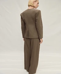Mango Women's Seamless Linen Suit Pants