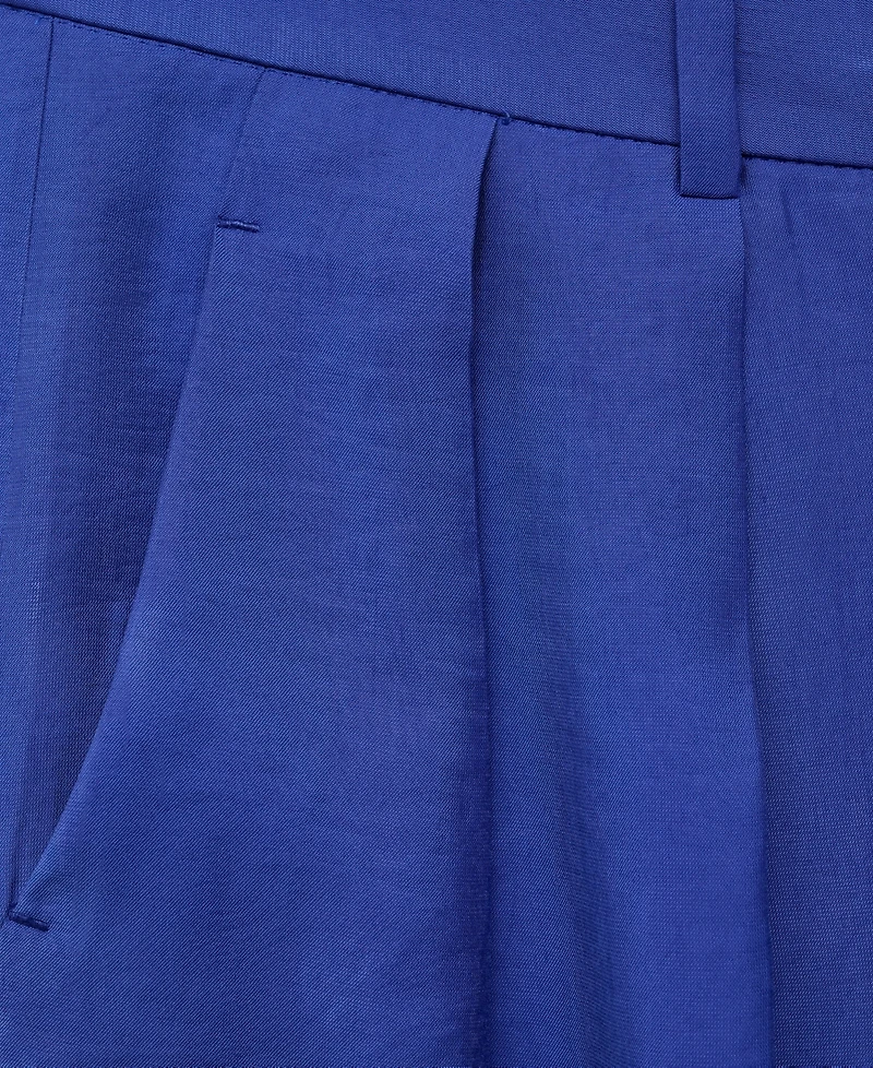 Mango Women's Pleated Wide Leg Suit Pants