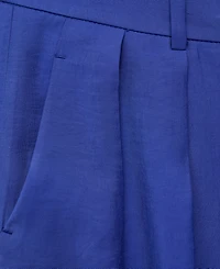 Mango Women's Pleated Wide Leg Suit Pants
