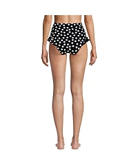 Lands' End Women's Ruffle High Waisted Leg Bikini Bottoms