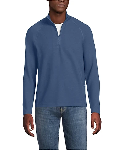 Lands' End Men's Long Sleeve Waffle Quarter Zip
