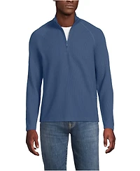 Lands' End Men's Long Sleeve Waffle Quarter Zip