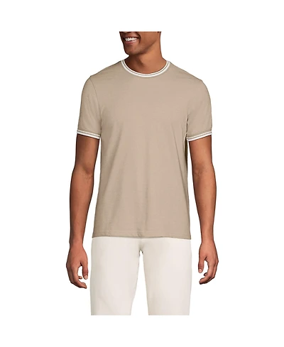 Lands' End Men's Short Sleeve Soft Pique Crew Tee
