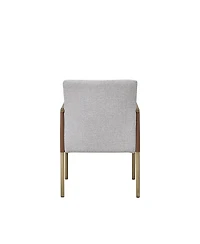 Upholstered Fabric Dining Arm Chair with Cushioned Seat and Backrest
