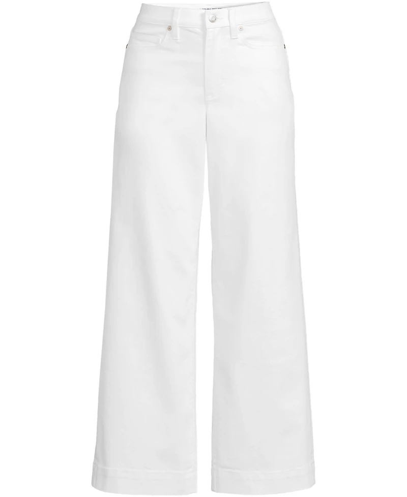 Lands' End Women's Denim High Rise Wide Leg Crop Jeans