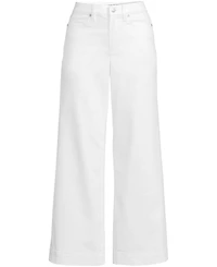 Lands' End Women's Denim High Rise Wide Leg Crop Jeans