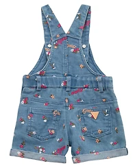 Guess Baby Girls 2-Piece Short Sleeve Bodysuit and Stretch Denim Overall Set