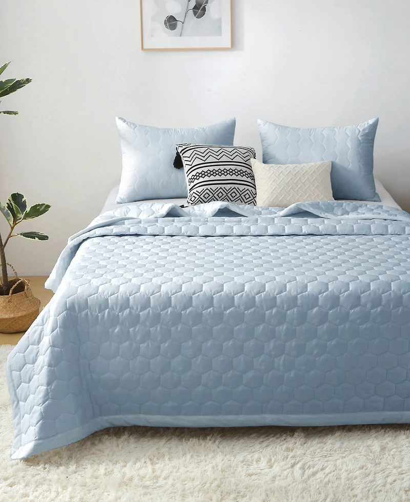St. James Home Mini Honeycomb Down Alternative Blanket Set