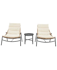 Manhattan Comfort Sunset Modern Upholstered Patio Conversation Set