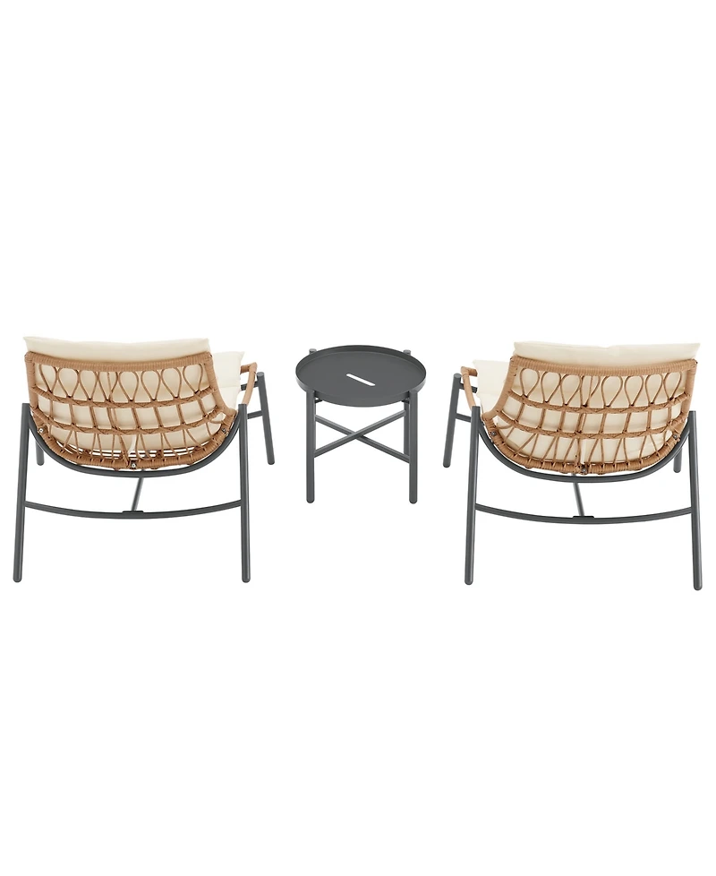 Manhattan Comfort Sunset Modern Upholstered Patio Conversation Set