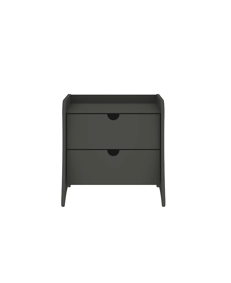 Manhattan Comfort Coney 19.68" Mid-Century Modern 2-Drawer Nightstand