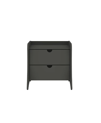 Manhattan Comfort Coney 19.68" Mid-Century Modern 2-Drawer Nightstand