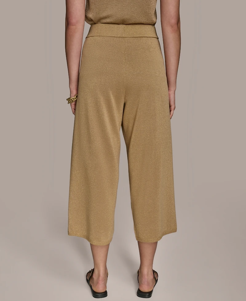 Donna Karan New York Women's Cropped Metallic Knit Pull-On Pants