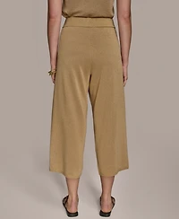 Donna Karan New York Women's Cropped Metallic Knit Pull-On Pants