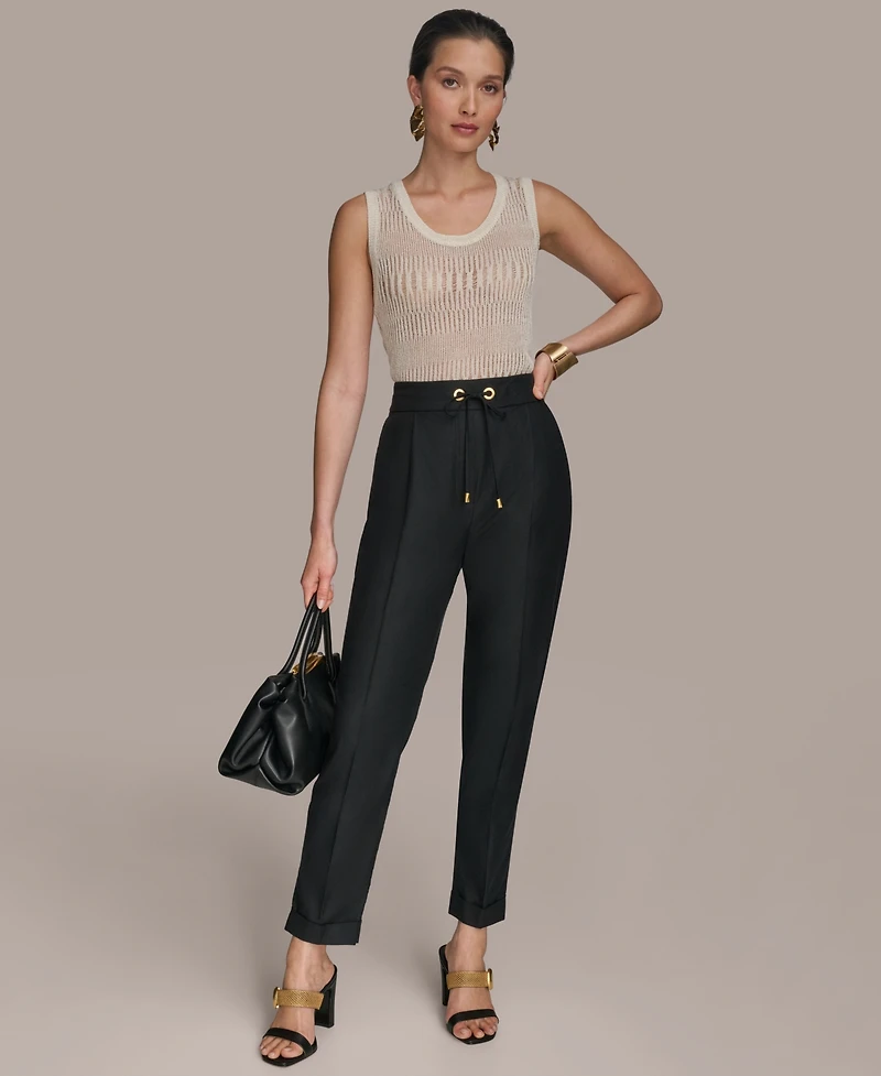 Donna Karan New York Women's Drawstring Cuffed Ankle Pants
