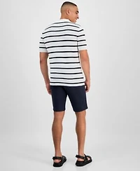 Karl Lagerfeld Mens Stripe Polo Shirt Shorts
