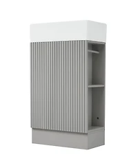 Streamdale 18.6" Bathroom Vanity with Sink, Bathroom Vanity Cabinet with Two-tier Shelf, Left or Right Orientation, Grey