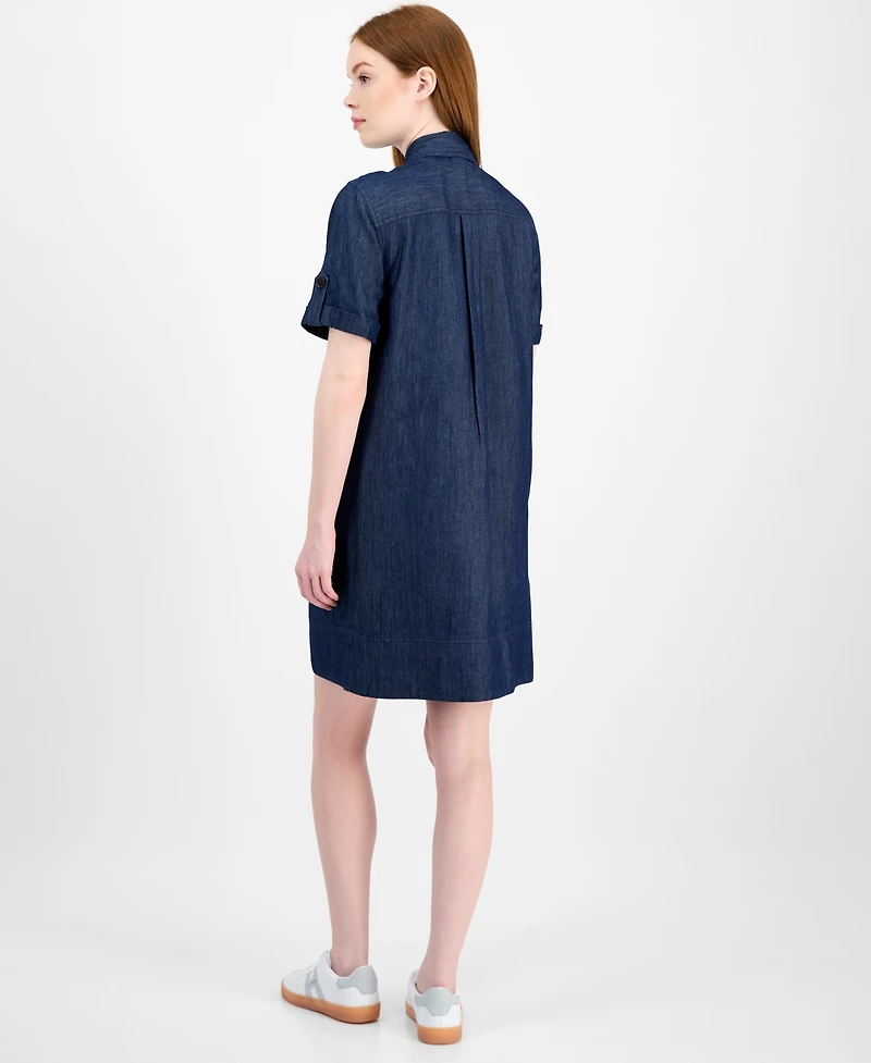 Tommy Hilfiger Women's Chambray Utility Popover Dress