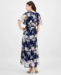 Sandra Darren Women's Surplice-Neck Chiffon Midi Dress