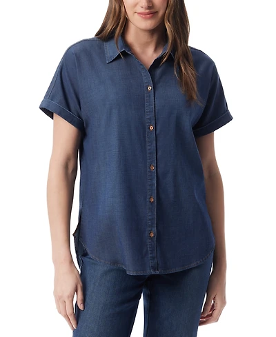 Gloria Vanderbilt Petite Daisy Short-Sleeve Shirt