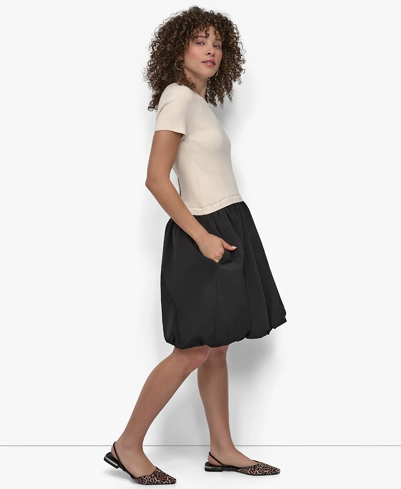 Dkny Women's Mixed Media Bubble Dress