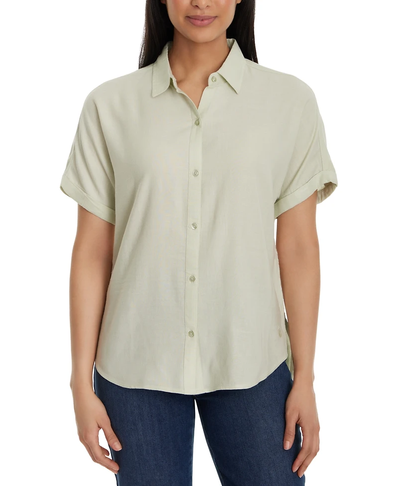 Gloria Vanderbilt Petite Daisy Short-Sleeve Shirt