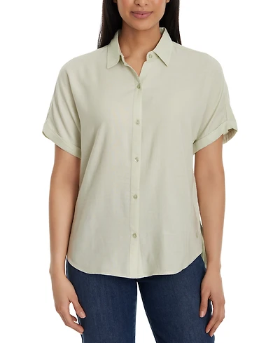 Gloria Vanderbilt Petite Daisy Short-Sleeve Shirt