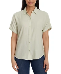 Gloria Vanderbilt Petite Daisy Short-Sleeve Shirt