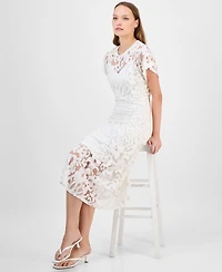 Boss Orange Women's Floral Lace Midi Dress