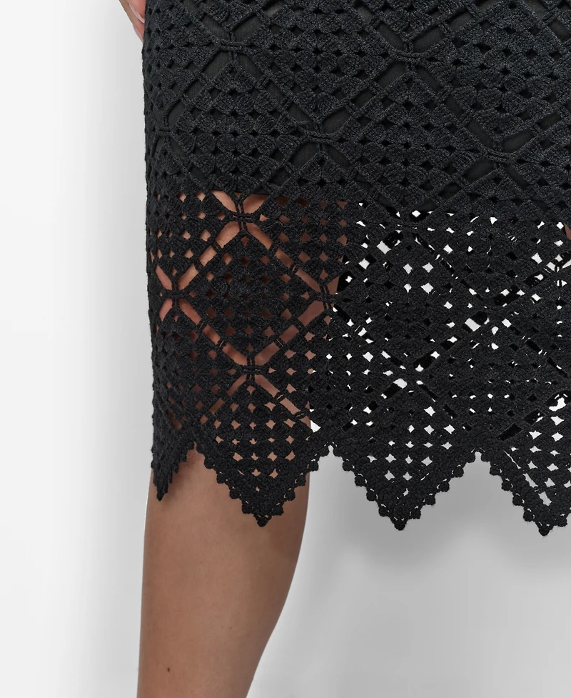 Dkny Women's Crocheted Midi Sweater Skirt