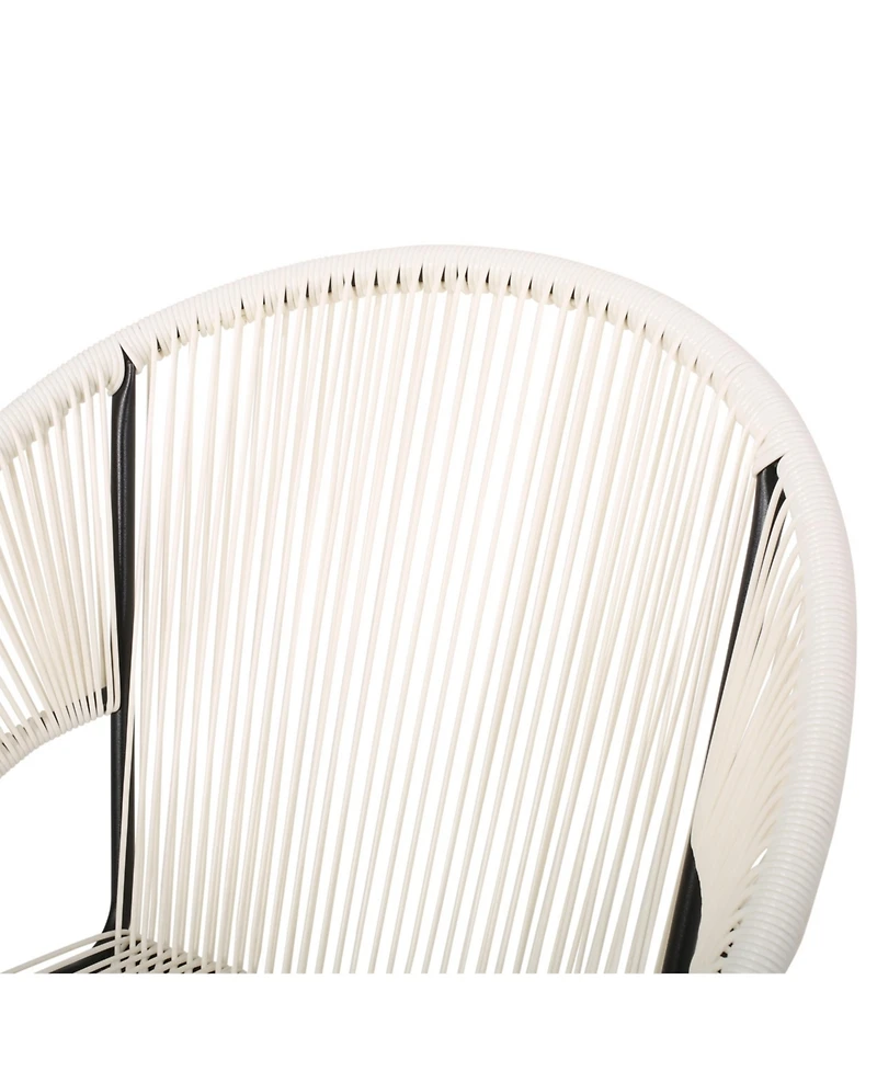Streamdale Modern Woven Basket Armchairs with Iron Frame (Set of 2)