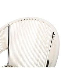 Streamdale Modern Woven Basket Armchairs with Iron Frame (Set of 2)