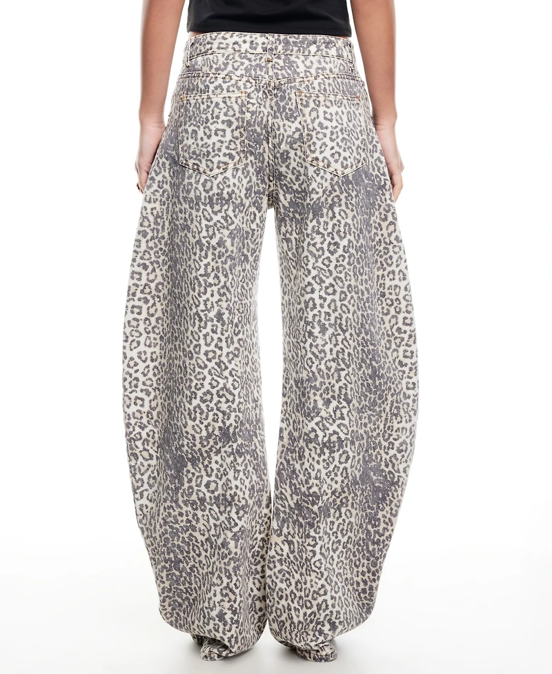 Lioness Women's Leopard-Print Horseshoe Jeans