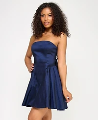 Katia Rae Juniors' Bow-Back Strapless Dress