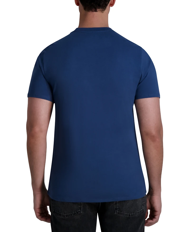 Karl Lagerfeld Paris Men's Short Sleeve Crewneck Raised Camo Logo T-Shirt
