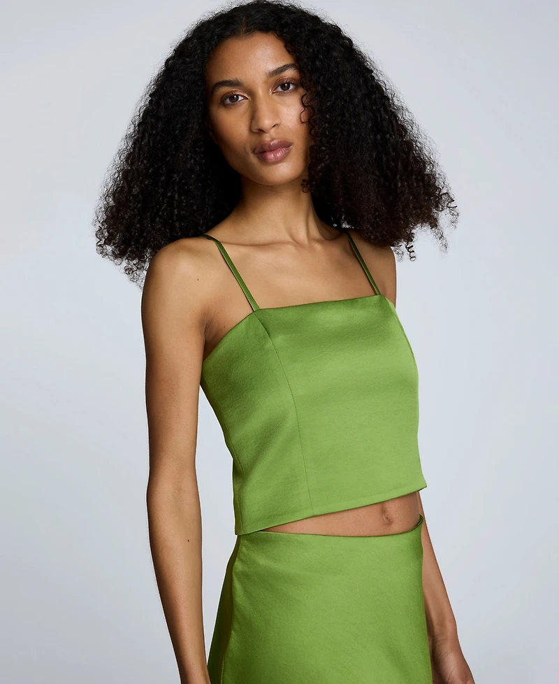 Kenneth Cole Women's Cropped Satin Bustier Top