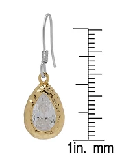 Macy's Cubic Zirconia Pear Drop 14K Gold Plate Earrings