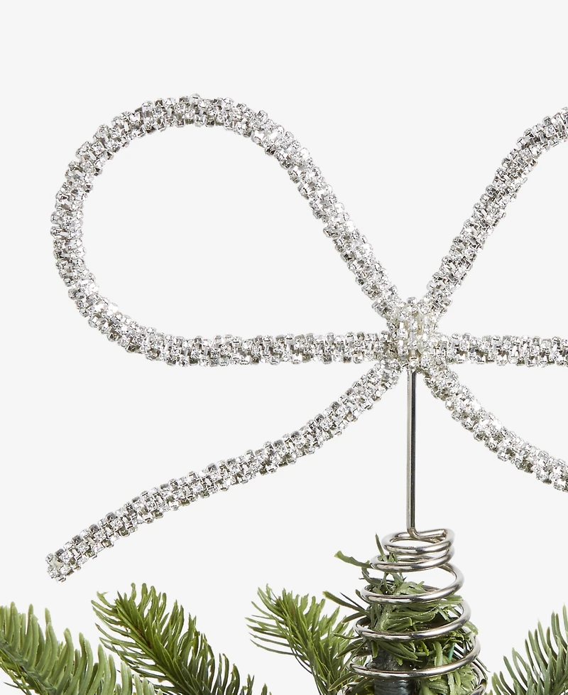 Holiday Lane Opulence Silver-Tone Bow Tree Topper, Macy's Exclusive