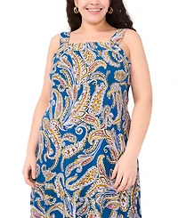 Msk Plus Paisley Square-Neck Sleeveless Maxi Dress